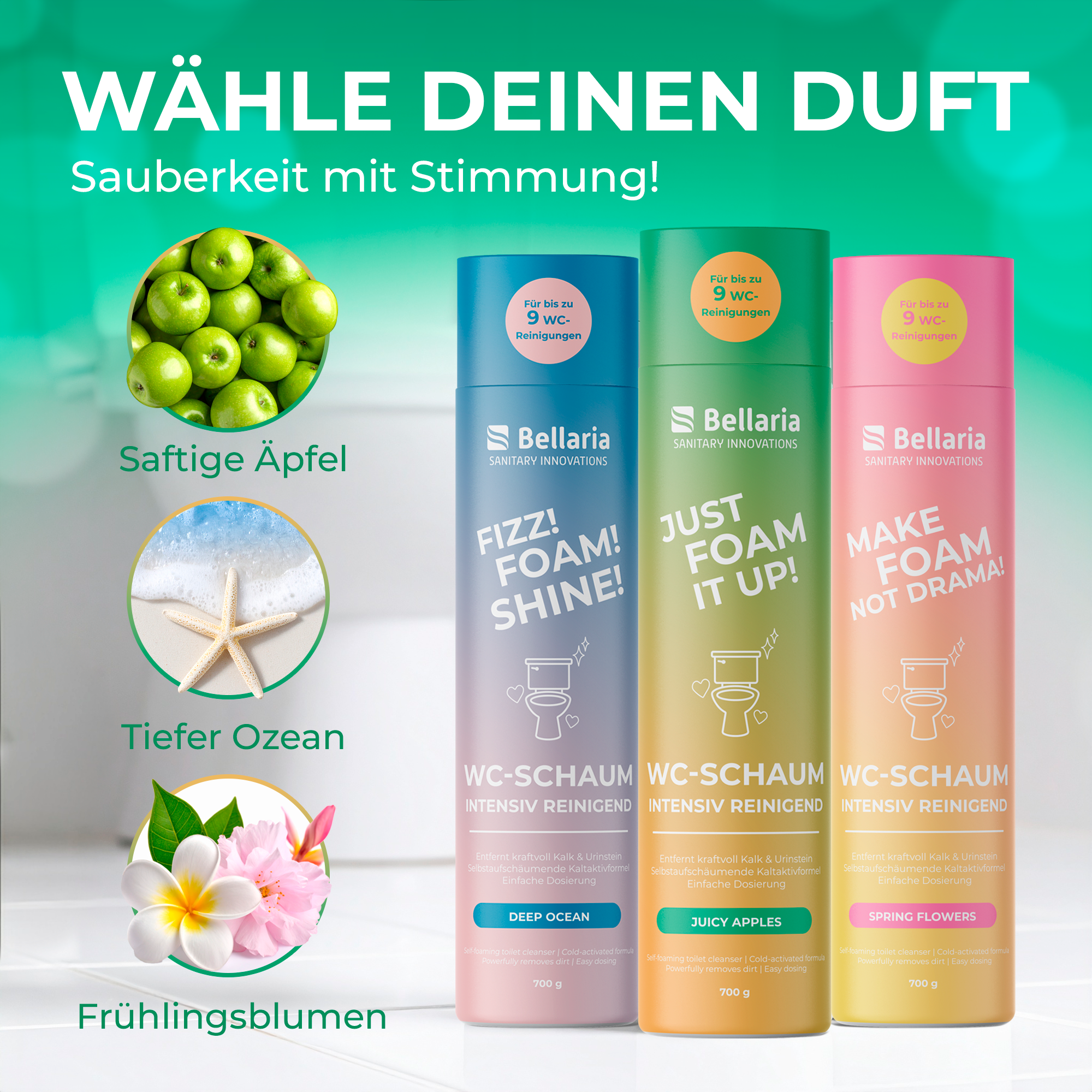 WC-Reinigungspulver Green Apple 700g
