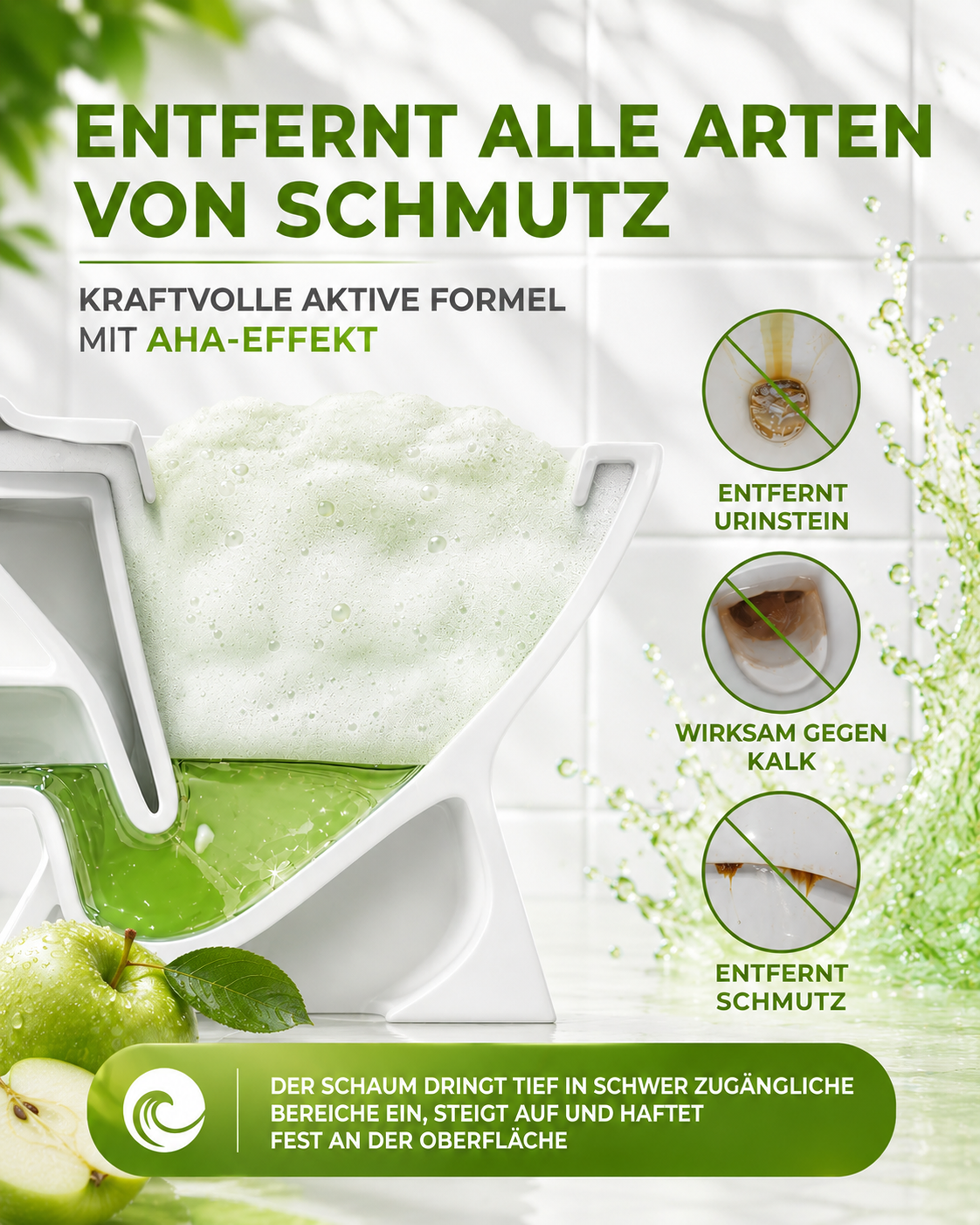 WC-Reinigungspulver Green Apple 700g