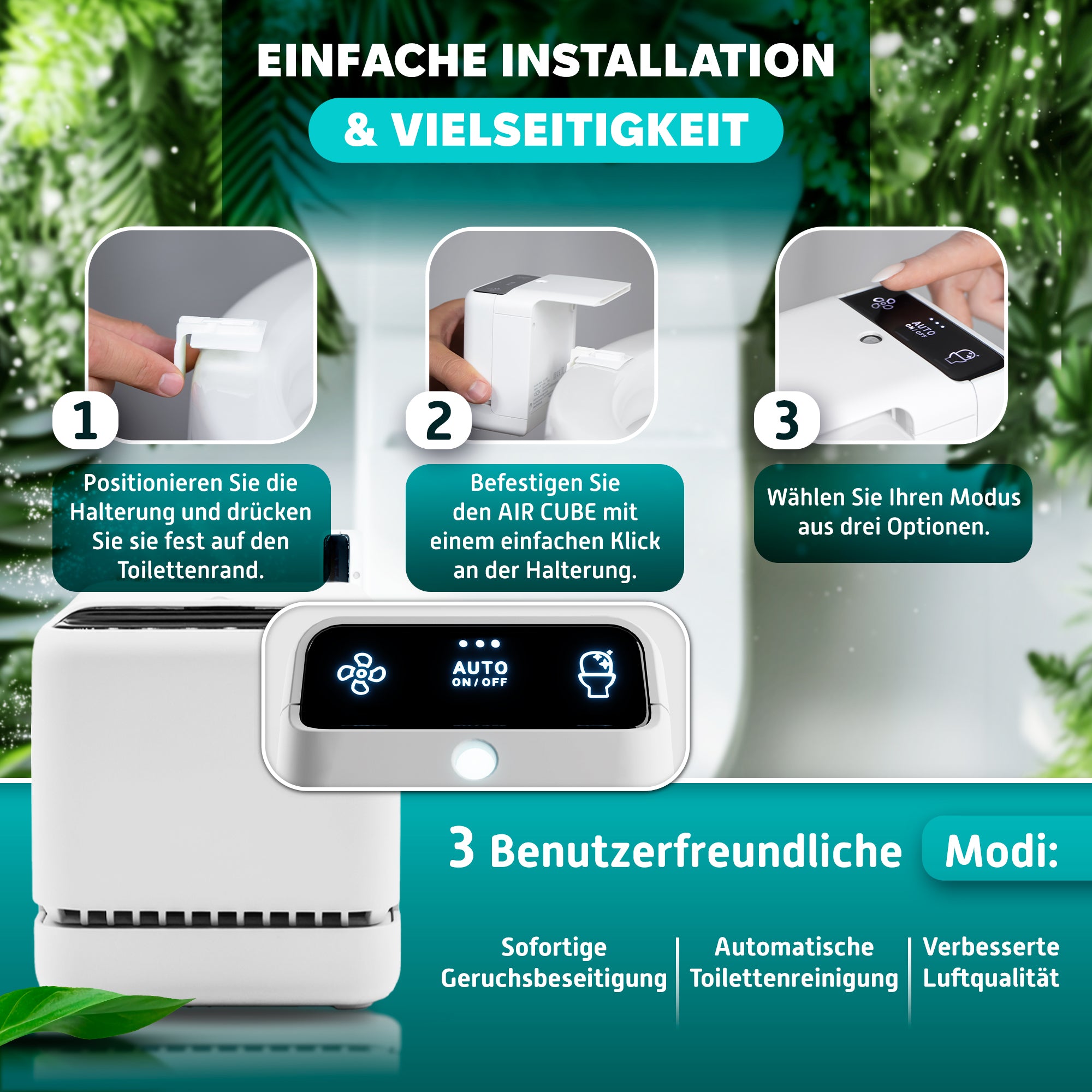AIR CUBE 2.0 - Luft-& WC-Reiniger (Komplettes Set)