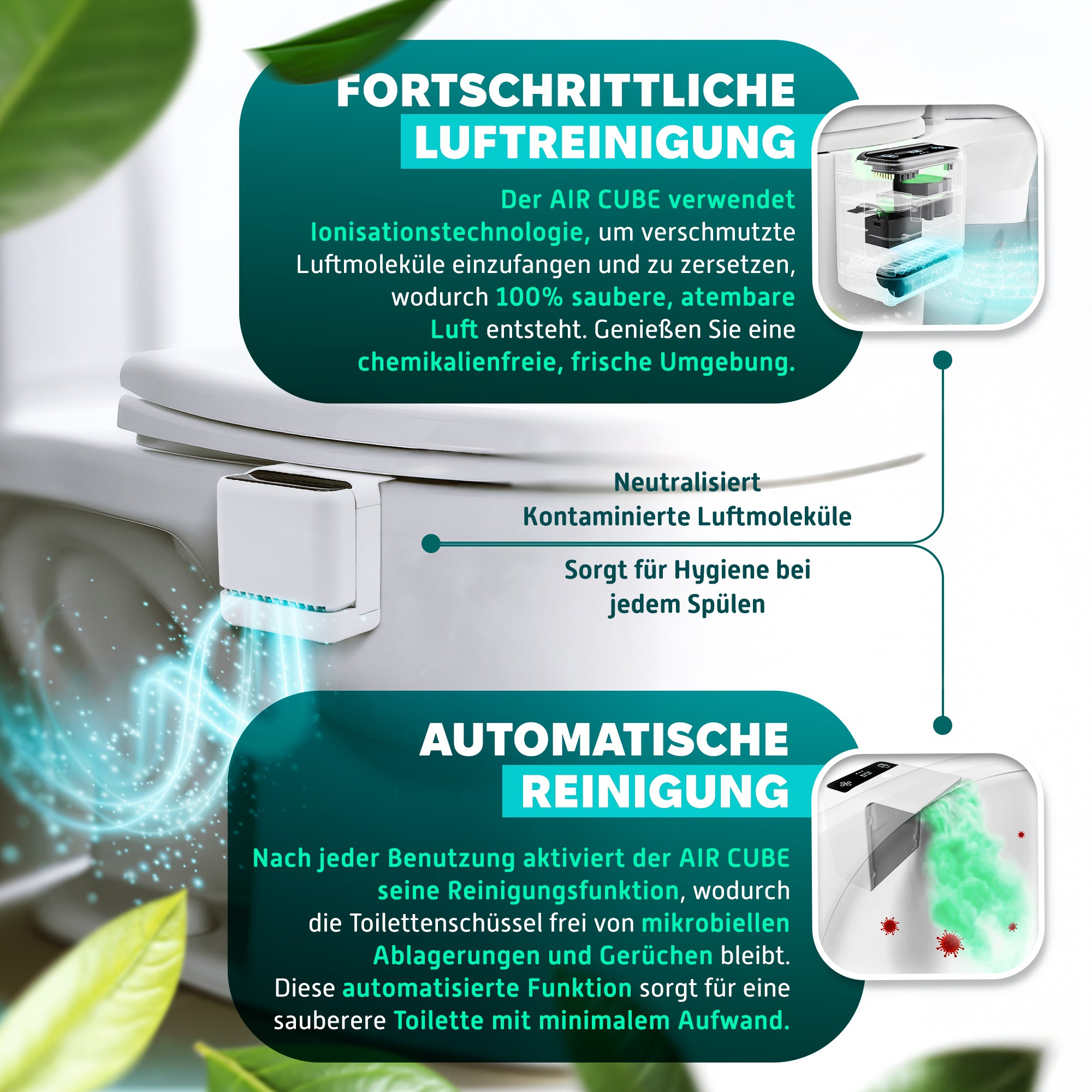 AIR CUBE 2.0 - Luft-& WC-Reiniger (Komplettes Set)