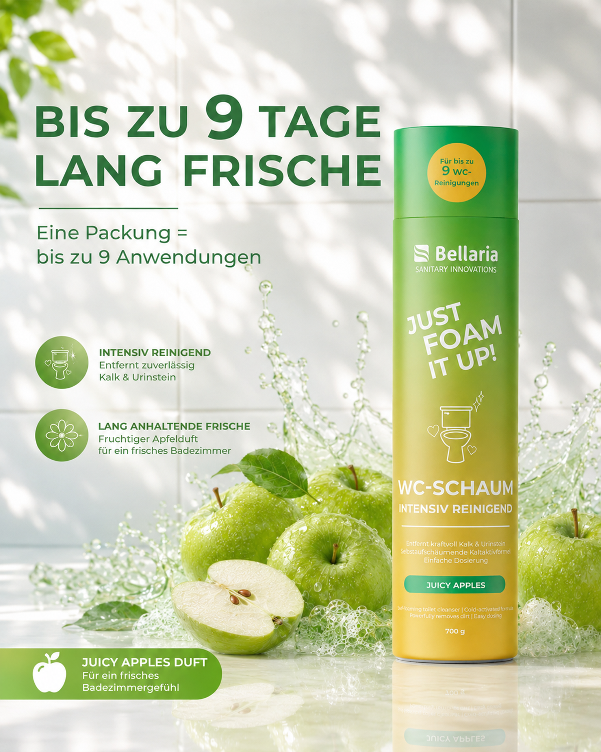 WC-Reinigungspulver Green Apple 700g