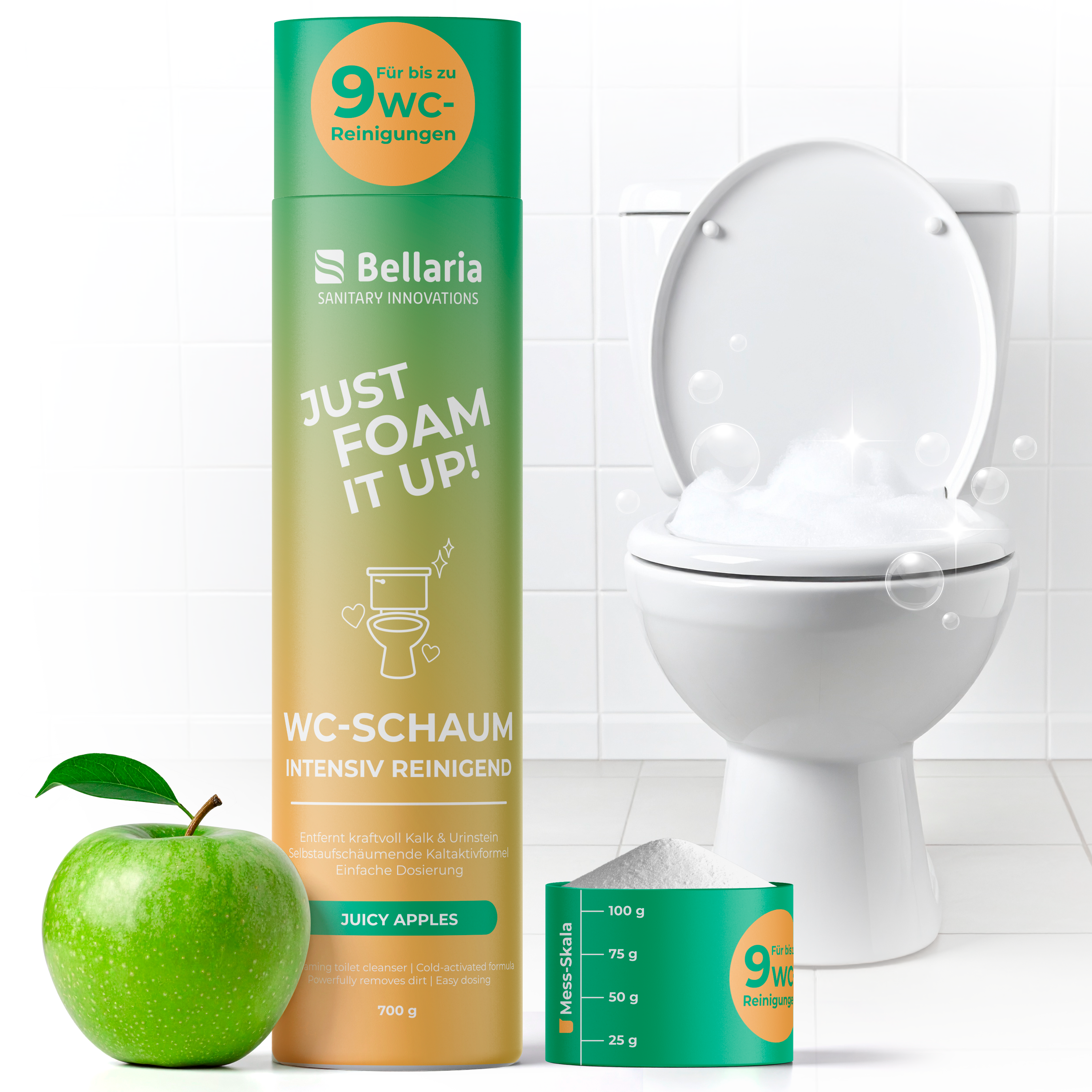 WC-Reinigungspulver Green Apple 700g
