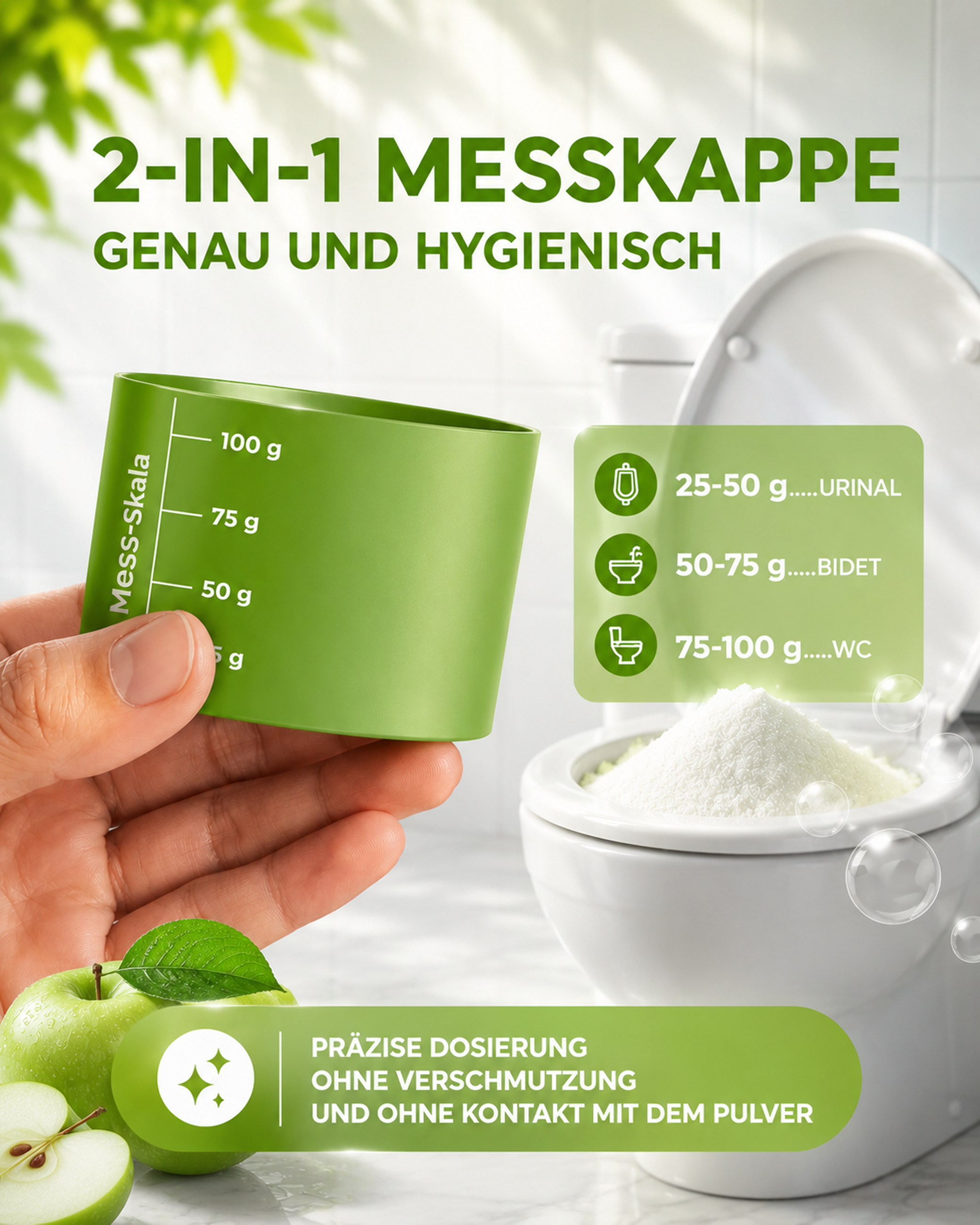 WC-Reinigungspulver Green Apple 700g