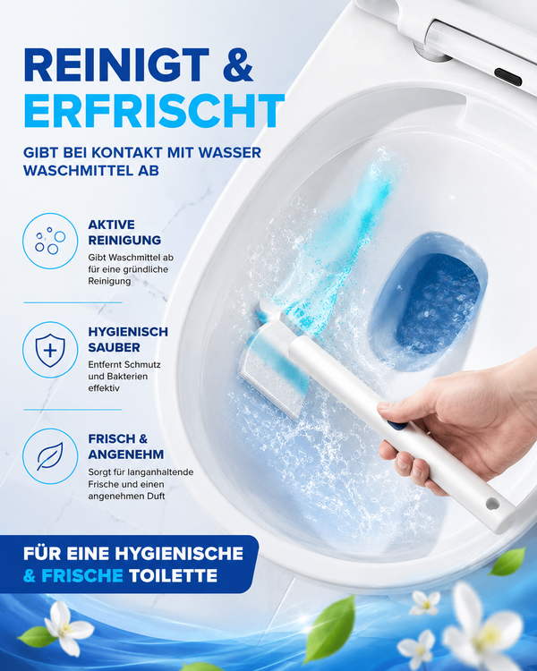 Brush & Flush hygienische Toilettenbürste mit Einweg-Pads