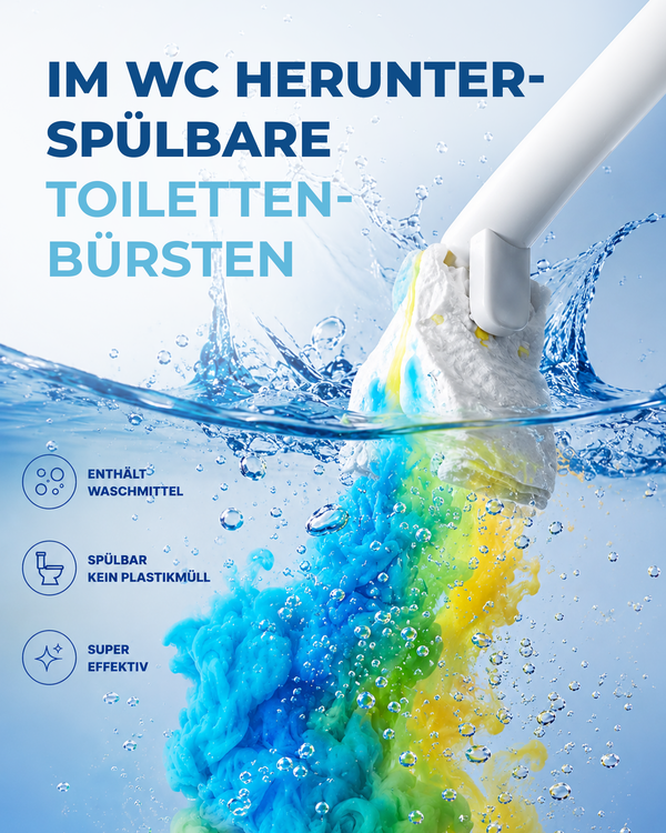 Brush & Flush hygienische Toilettenbürste mit Einweg-Pads